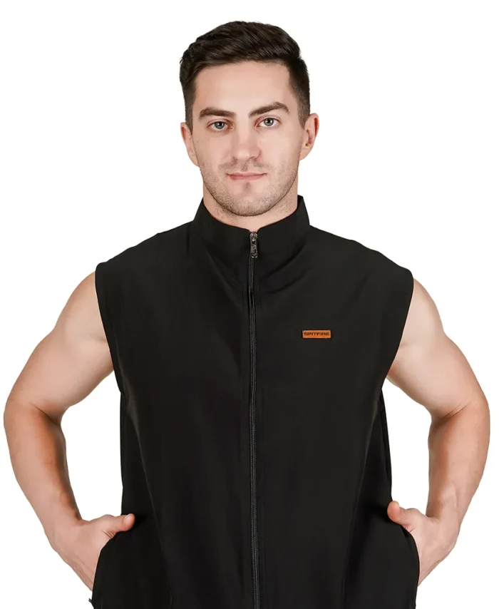 Black SLJ Lightweight Sleeveless Jacket