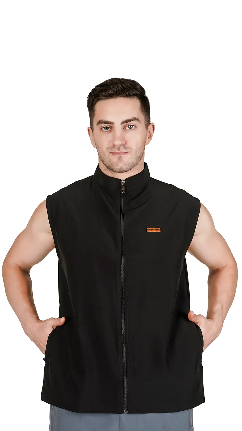 Black SLJ Lightweight Sleeveless Jacket