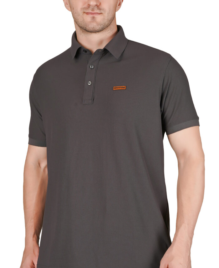 Dark Grey Classic Collar Polo T-Shirt