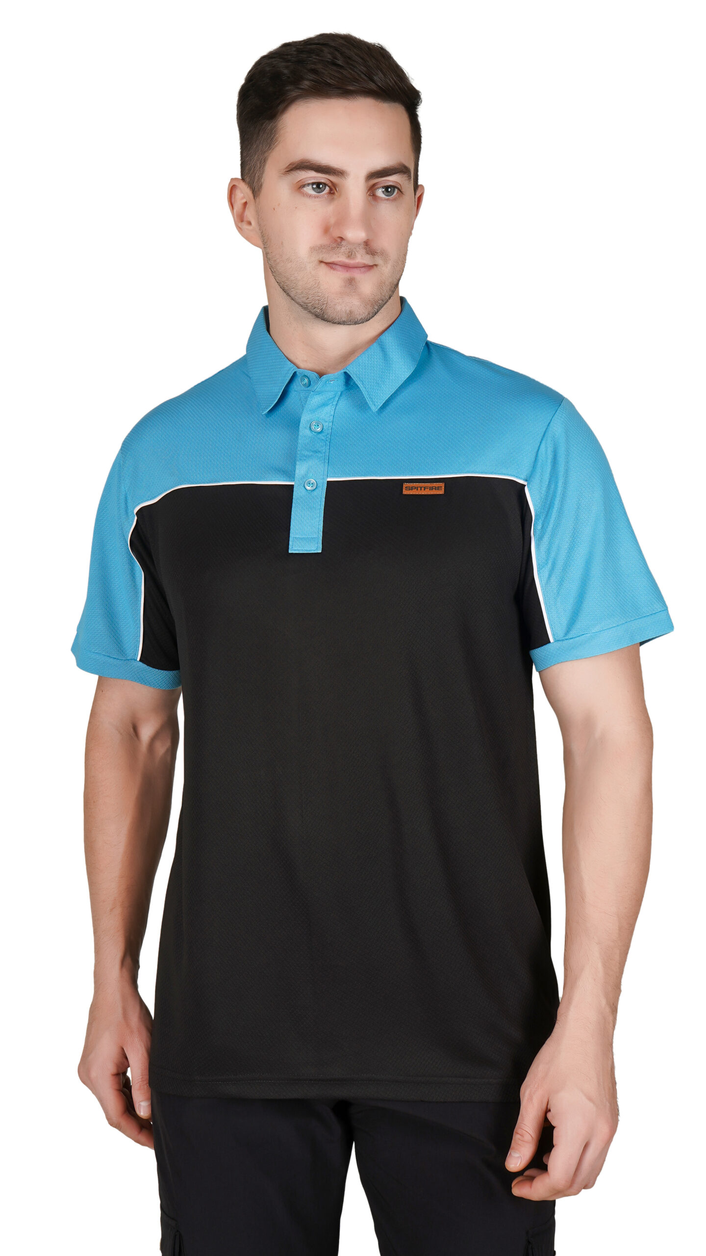 Zoey Blue Contrast Polo Tee
