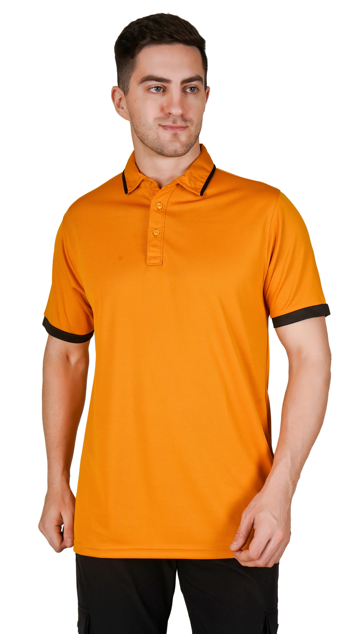 Twill HS Mustard Polo Contrast Tee